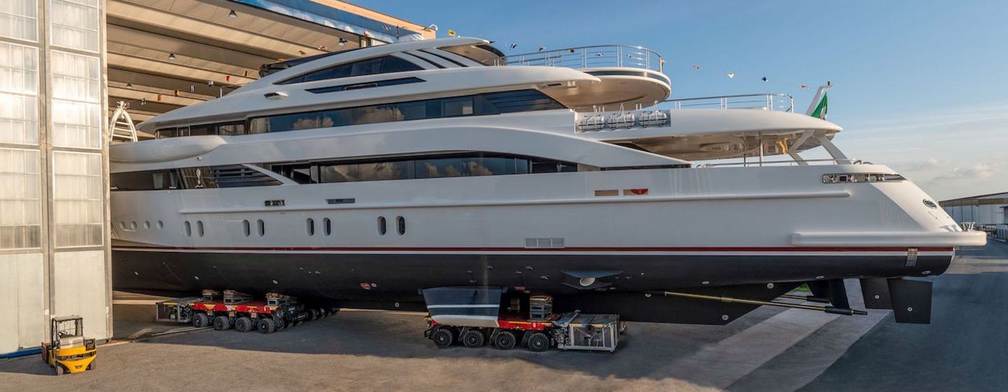 Rossinavi 52M Florentia superyacht being transported