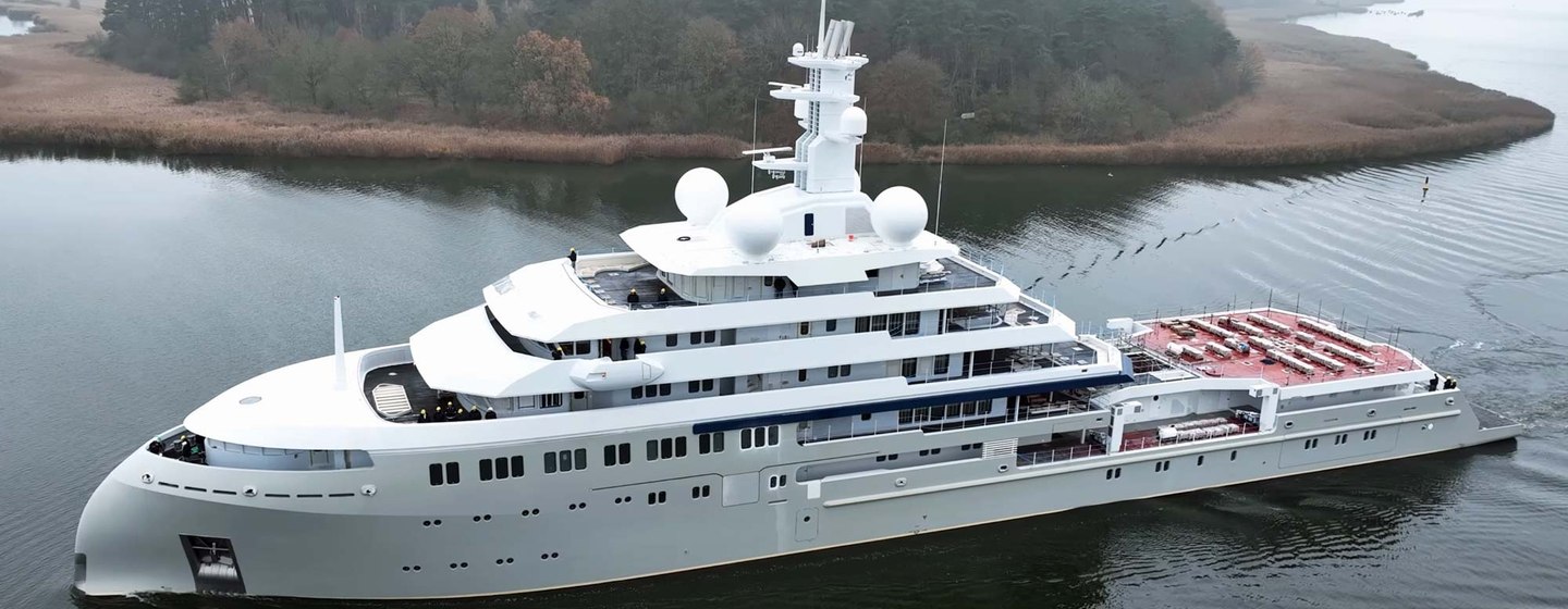 SHACKLETON: Lurssen's 110m Superyacht Spotted in Wolfgast, Germany photo 1