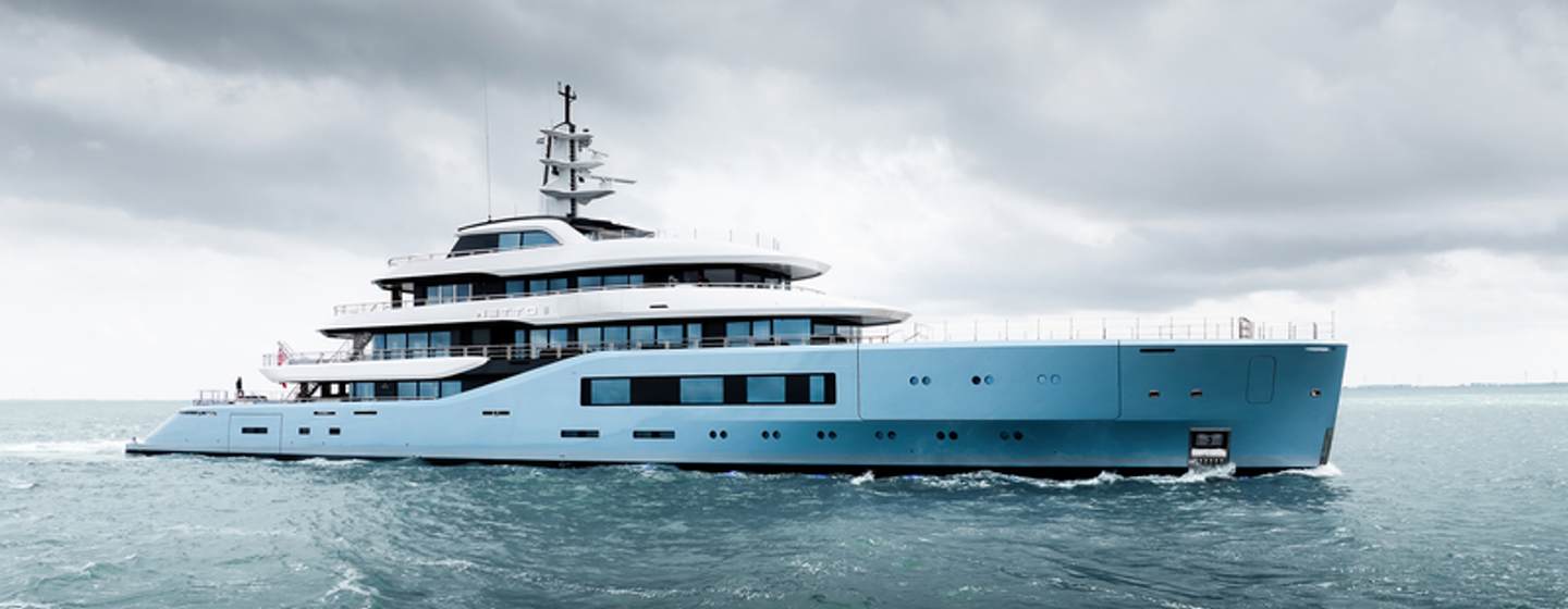 Amels superyacht Netto II underway side view 