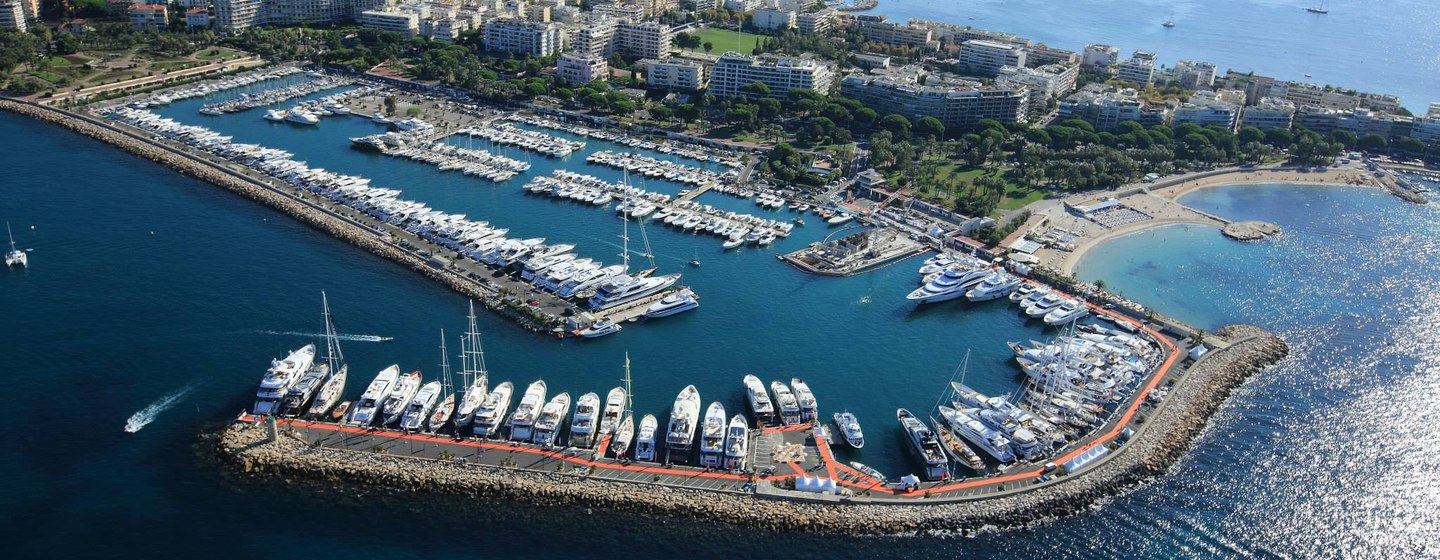 Aerial view of Cannes Harbour