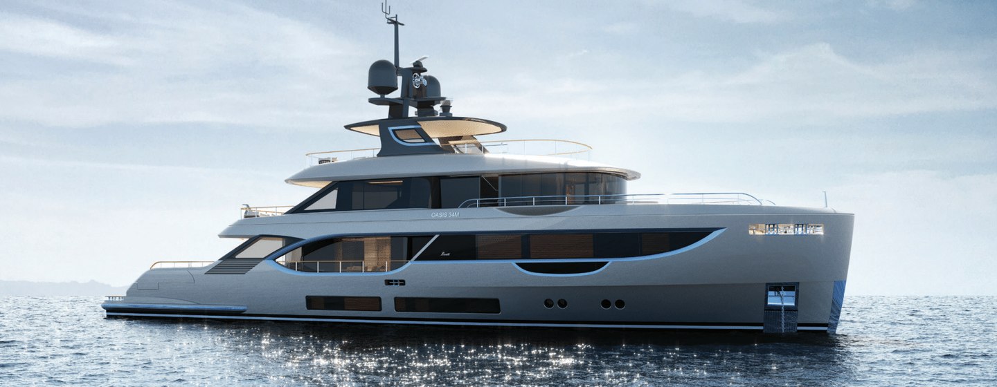 CGI of Oasis 34M on water