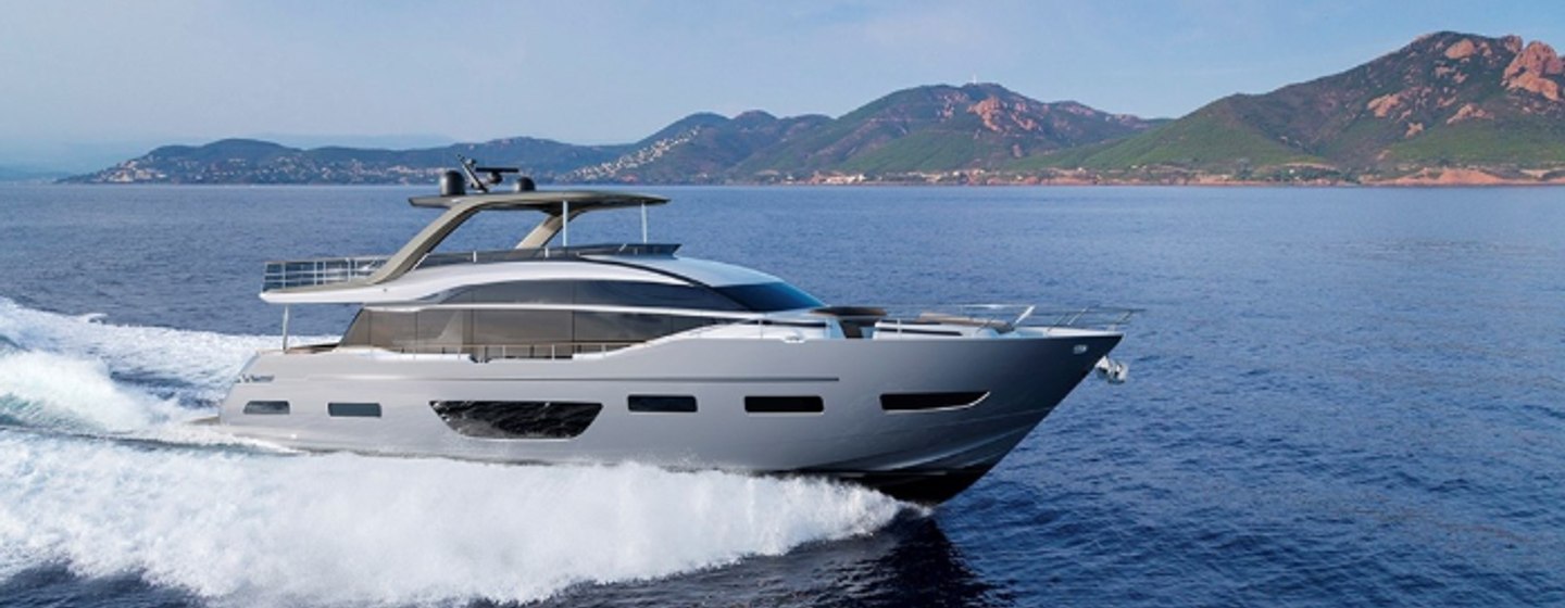 A side profile shot of the Y85 superyacht from Princess.