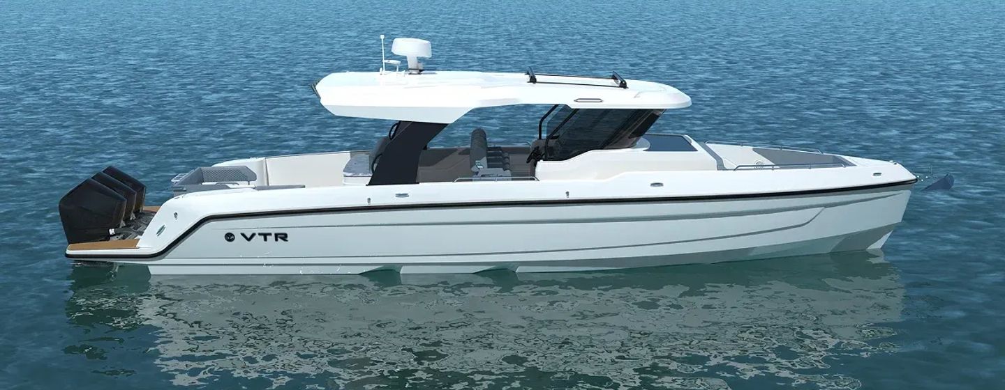 Cruiser Yachts 45 VTR at anchor side view 