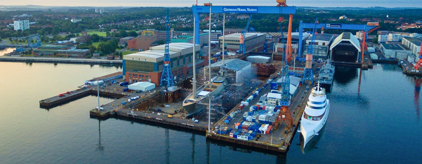 Aerial view of German Naval Yards