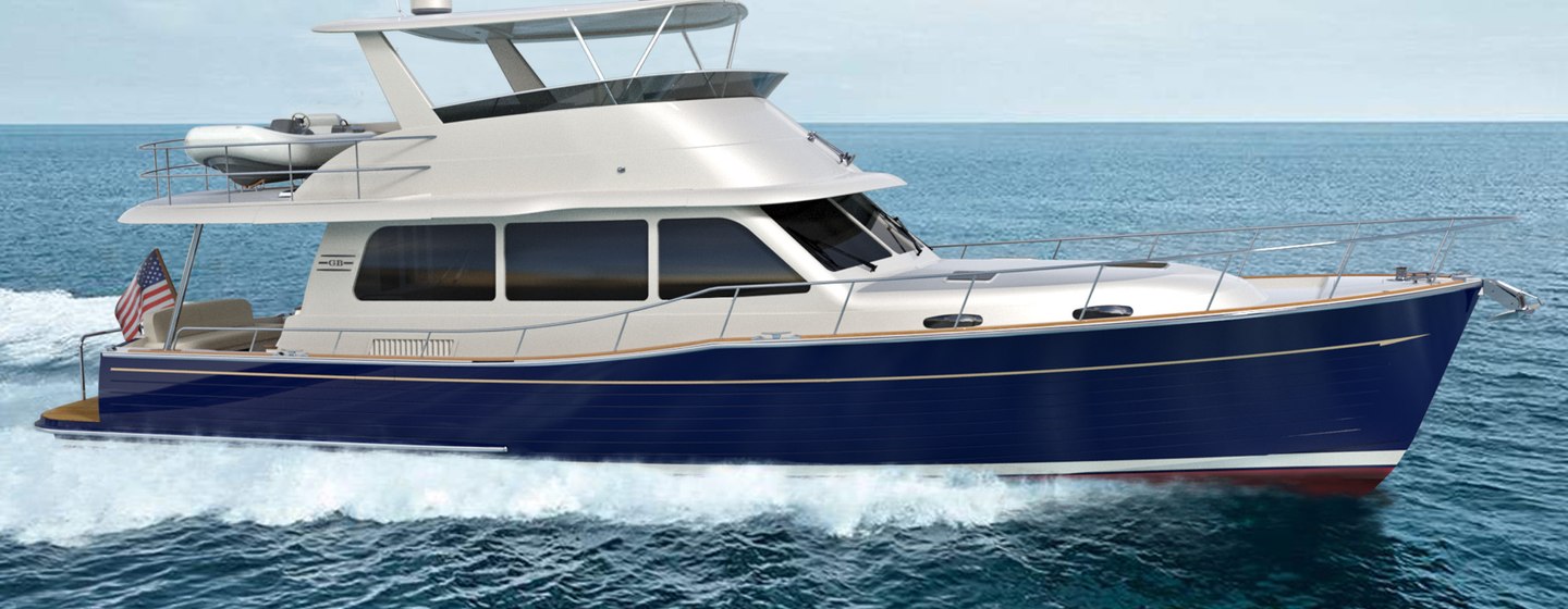 A Grand Banks 54 superyacht underway