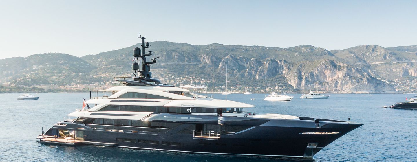 Superyacht Resilience port side on water