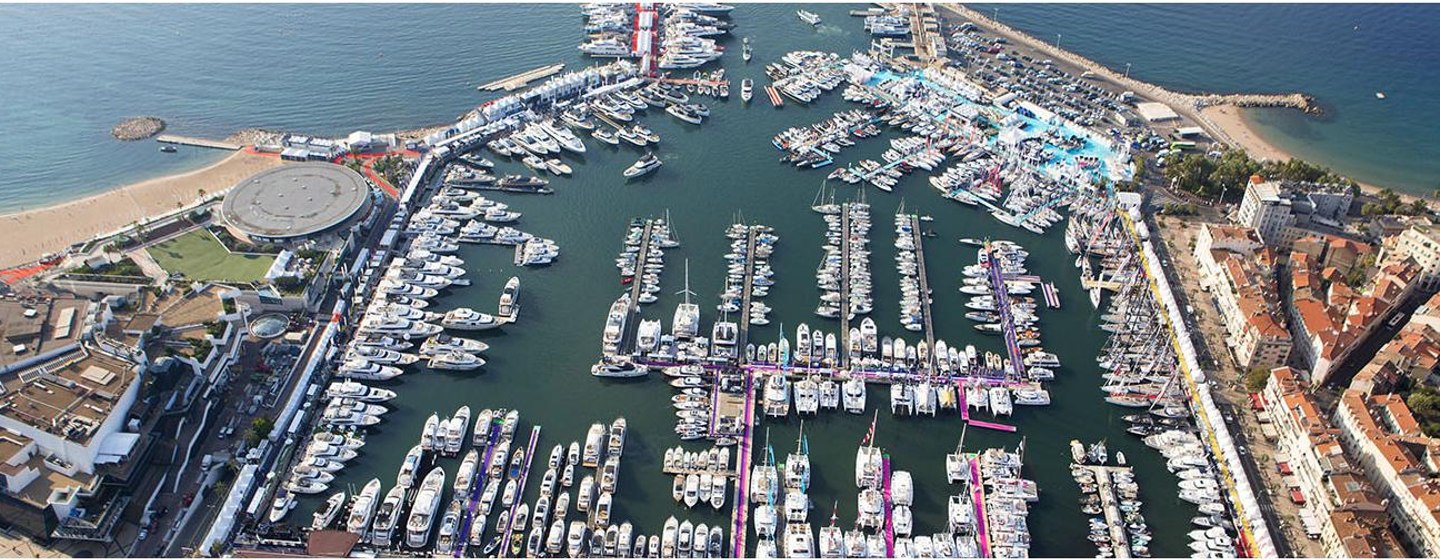 Aerial view of Vieux Port in Cannes during Cannes Yachting Festival