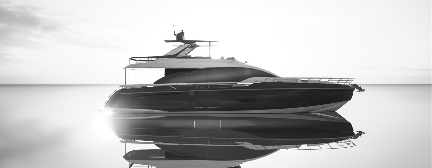 A side profile of an Azimut 78 superyacht 