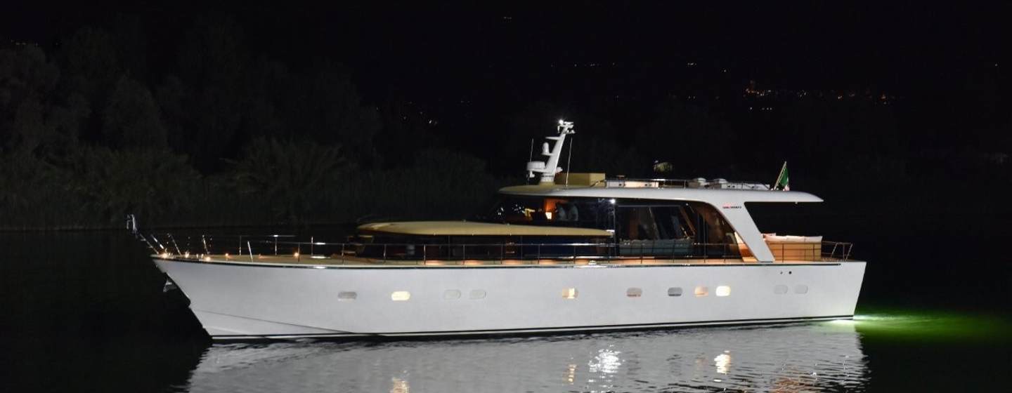 Sanlorenzo She motor yacht at anchor side view 