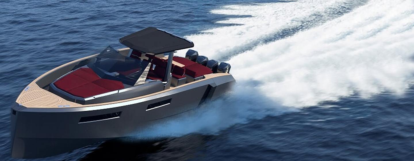 A digital rendering of the Evo CC from Evo yachts.