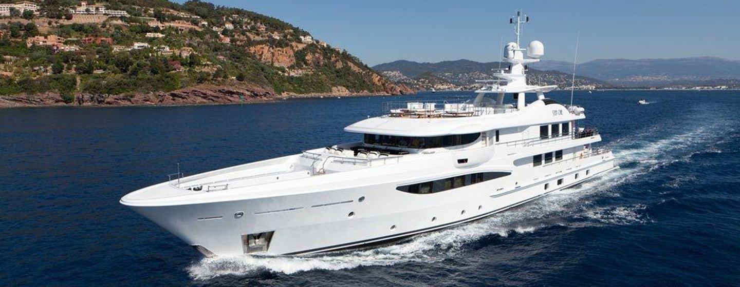 Amels superyacht Step One underway bow view 