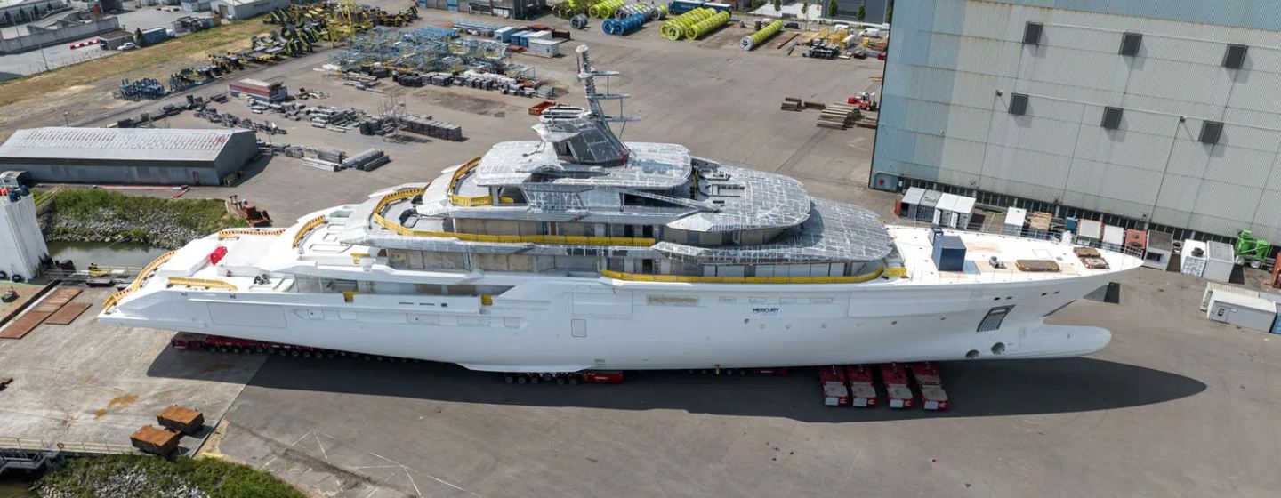 Project Y722: Oceanco's 111m Megayacht Leaves Shed for First Time photo 1