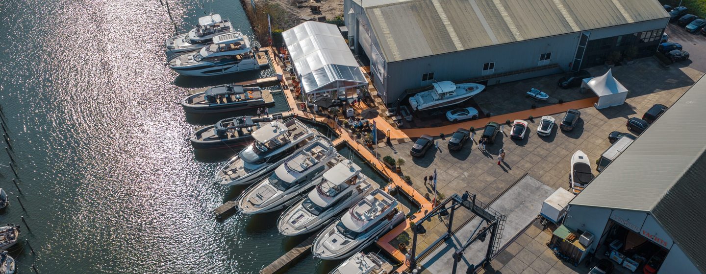Aerial view of Muiden marina