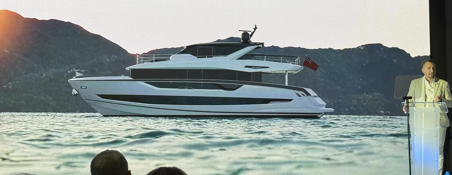 Sunseeker 86 Ocean Enclosed Motor Yacht presented at Cannes Yachting Festival 2026