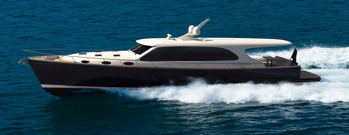 Palm Beach PB85 Sedan motor yacht under way
