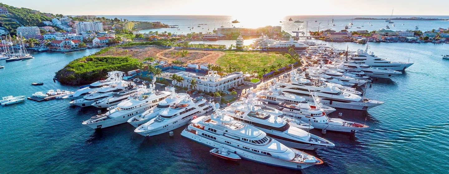 Large Superyachts docked at IGY Marina owned by MarineMax