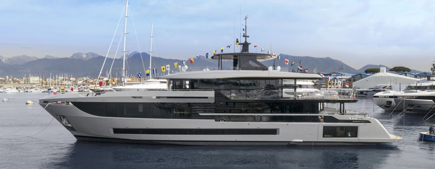 Fifth Mangusta Oceano 39 Superyacht at launch ceremony