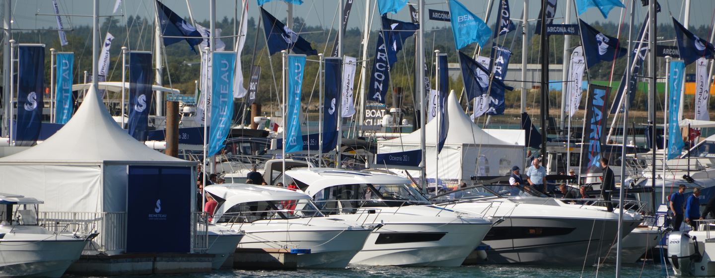 Yachts on display at Southampton International Boat Show