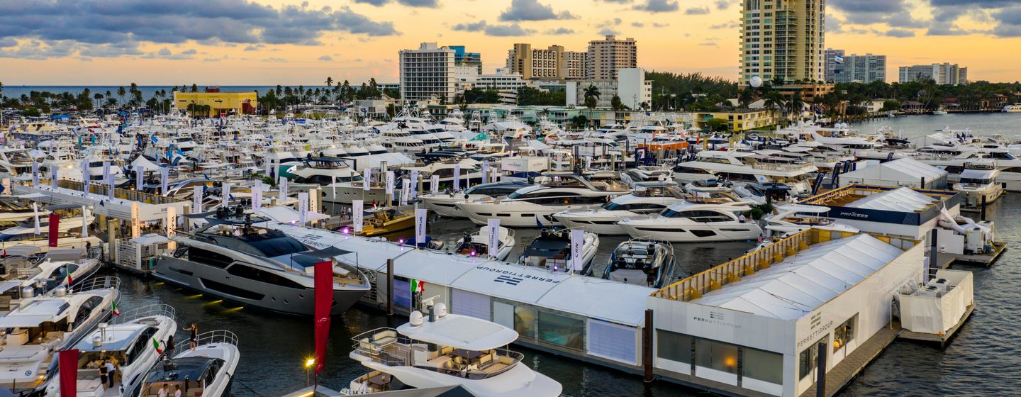 View across boats harboured at FLIBS 