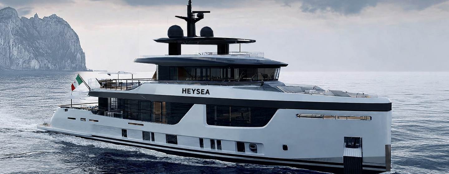Rendering of Heysea 35m Explorer Yacht under way 