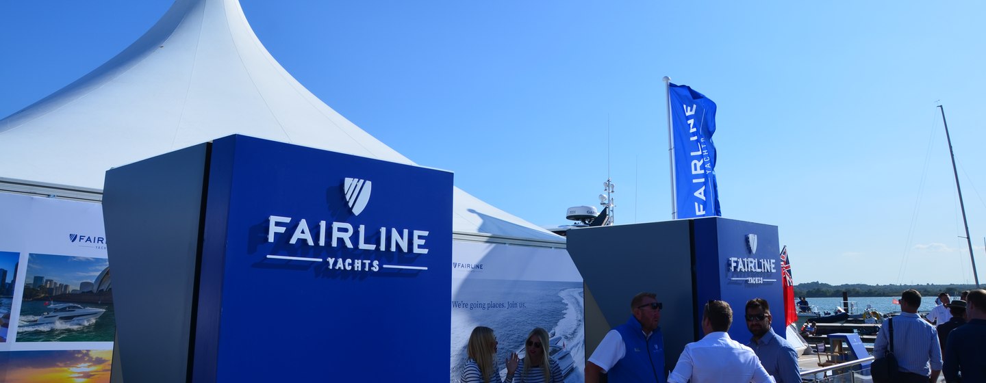 Fairline Yachts stand at boat show