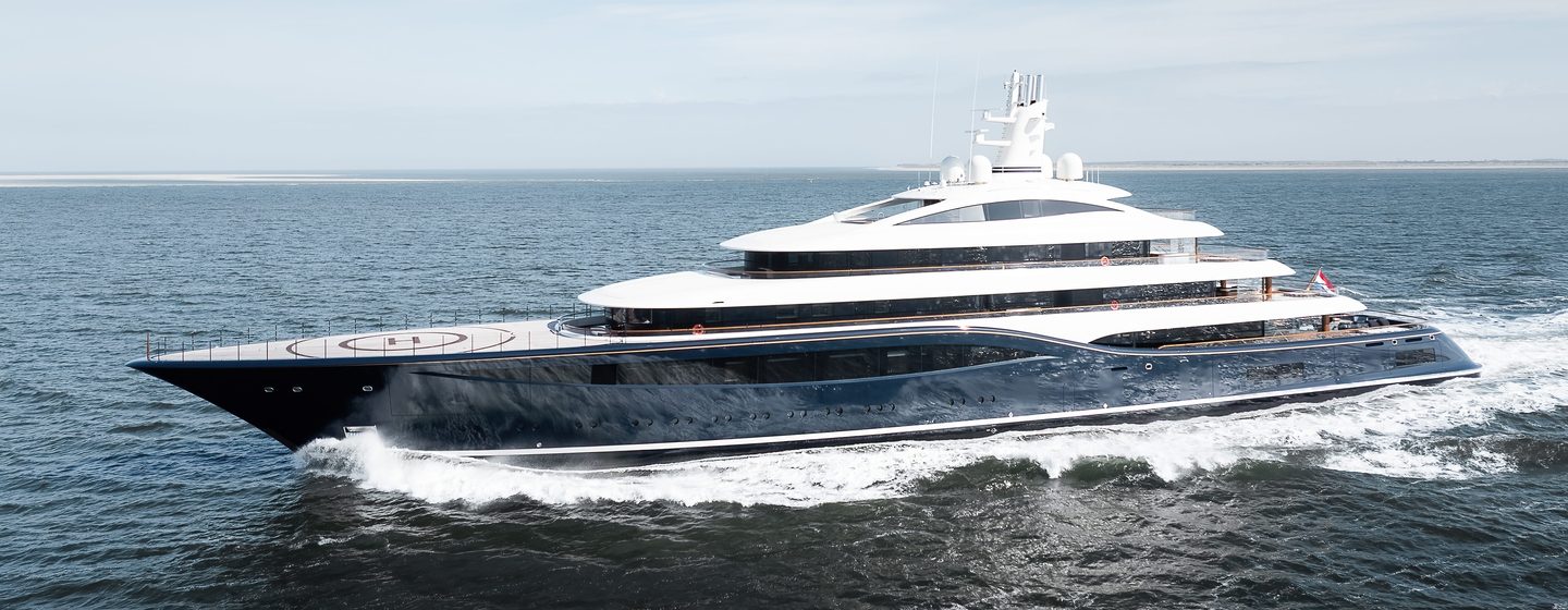 Feadship Superyacht Destiny (Project 1014) under way on sea trials