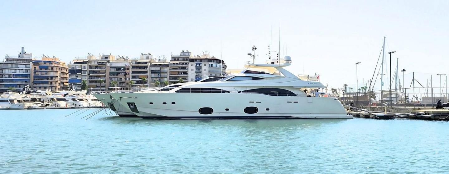 Superyacht at anchor