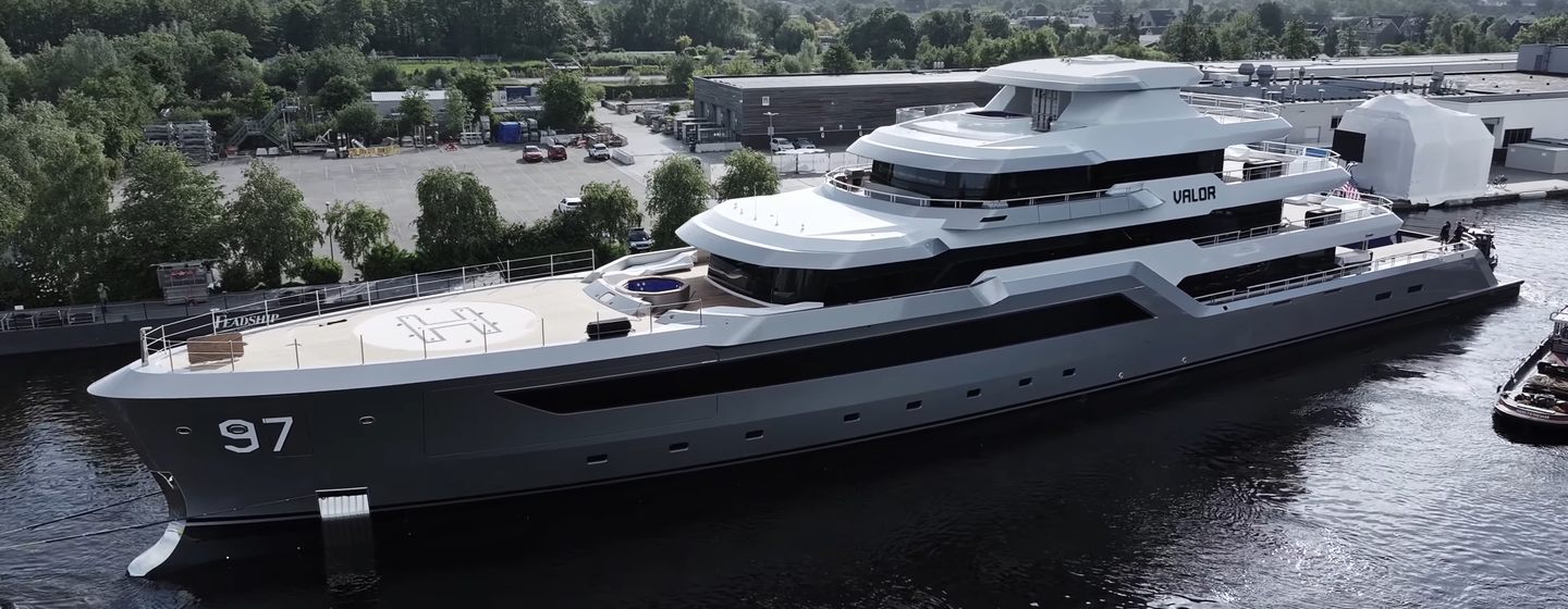 Superyacht VALOR underway