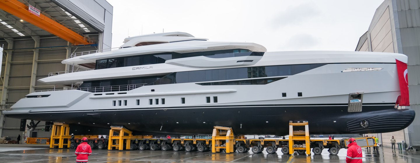 Superyacht Camila at launch
