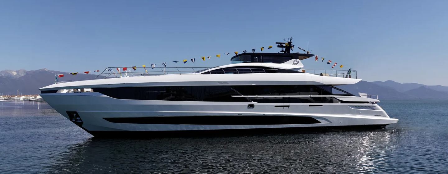 First Mangusta GranSport 34 Motor Yacht at launch