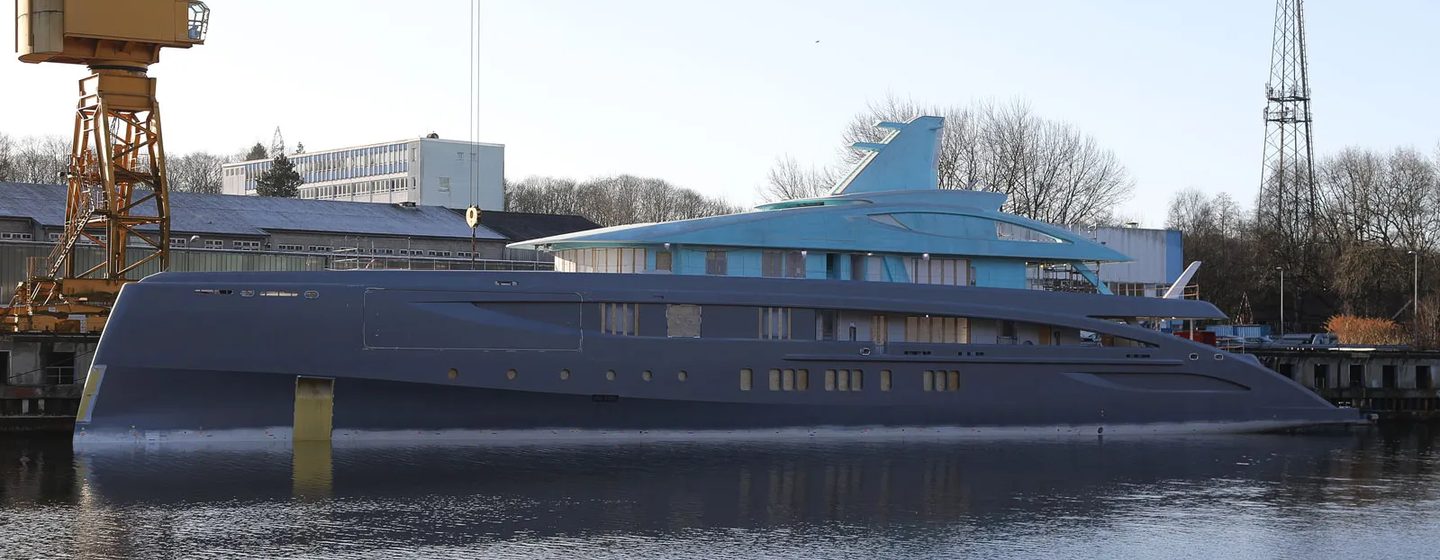 Black Shark superyacht on water