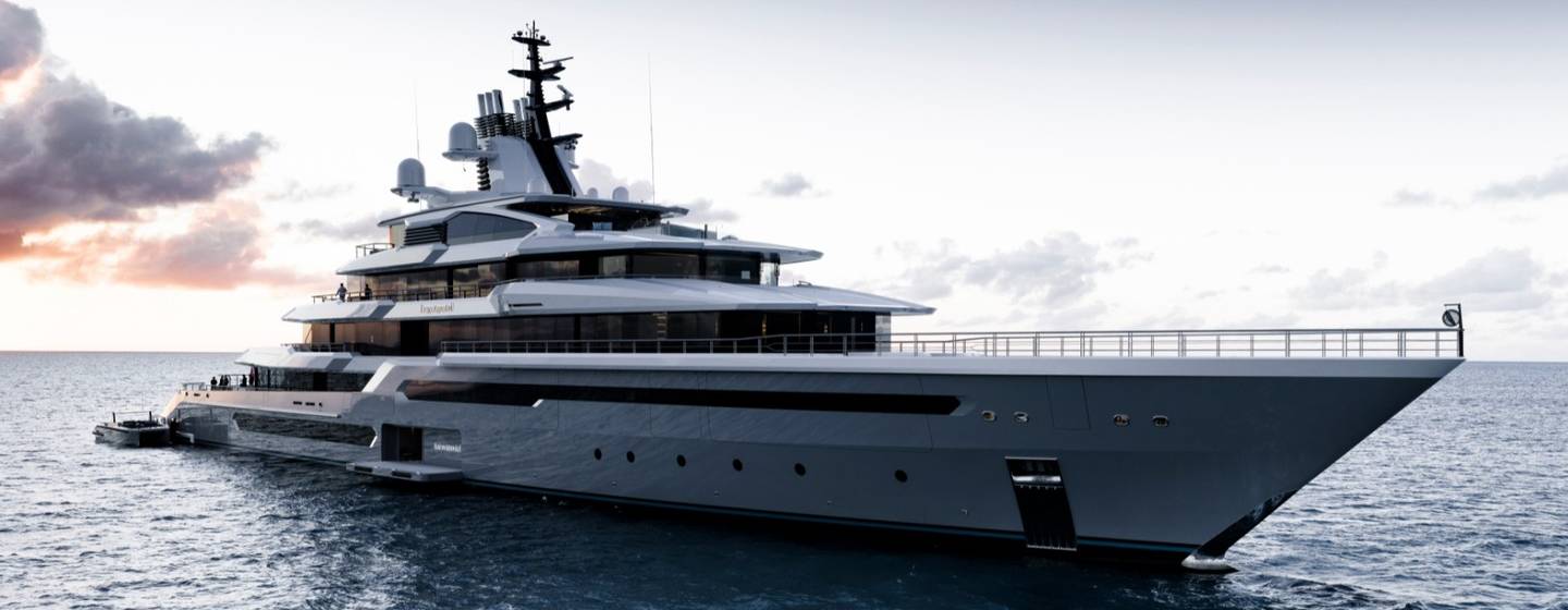 Superyacht Leviathan at anchor 