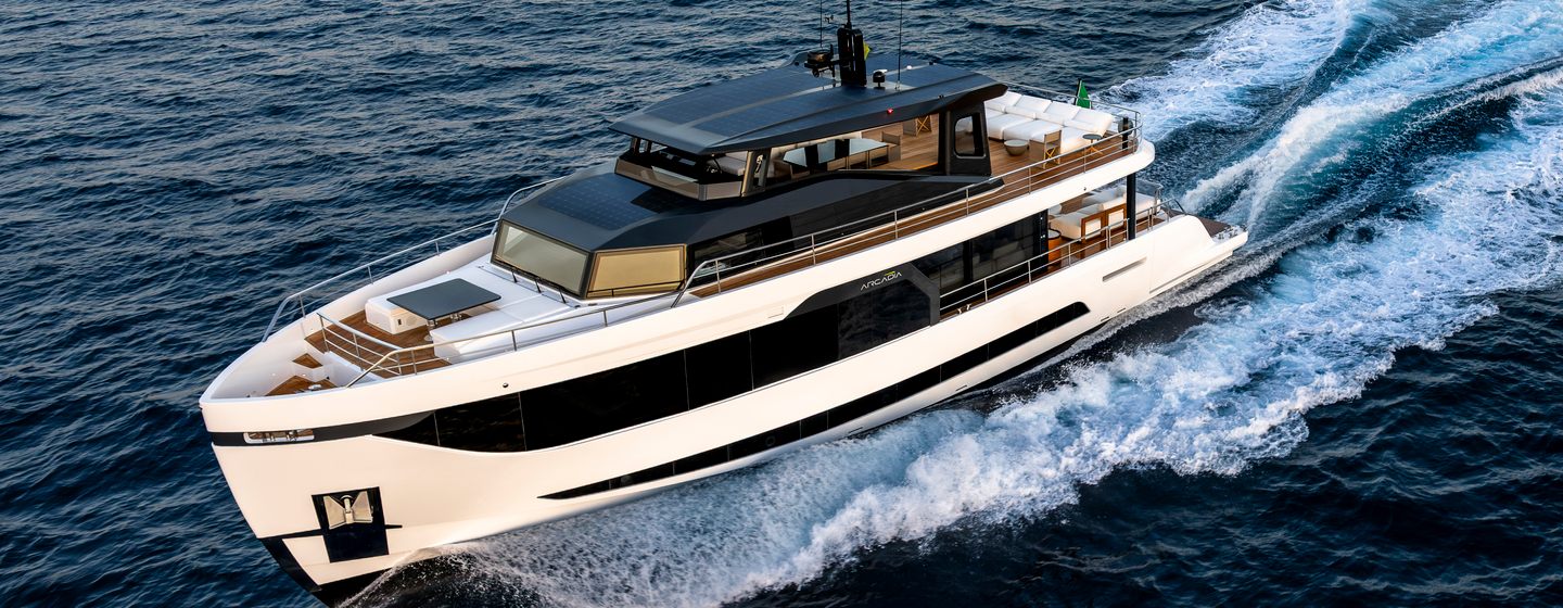 Motor yacht MARBELLE II running shot at sea