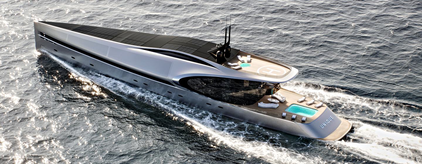 Unique 71 superyacht concept rendering