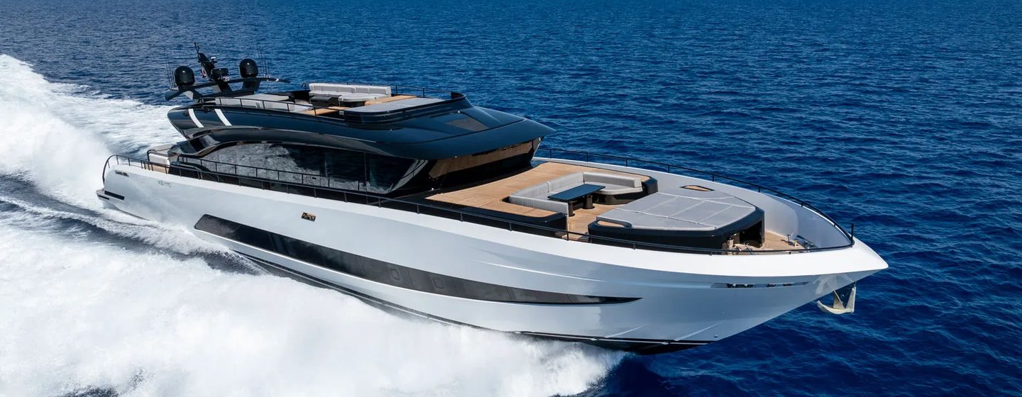 First AB Yachts AB100 hull motor yacht under way 