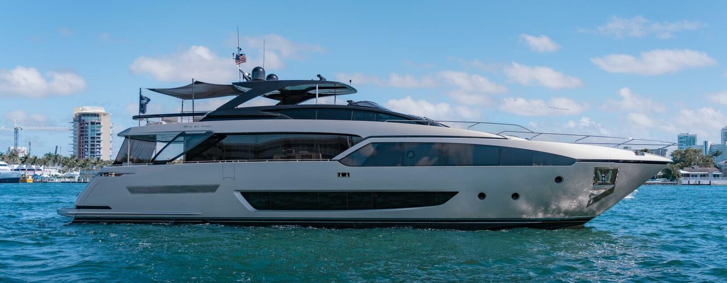 Motor yacht Beyond Beyond at anchor