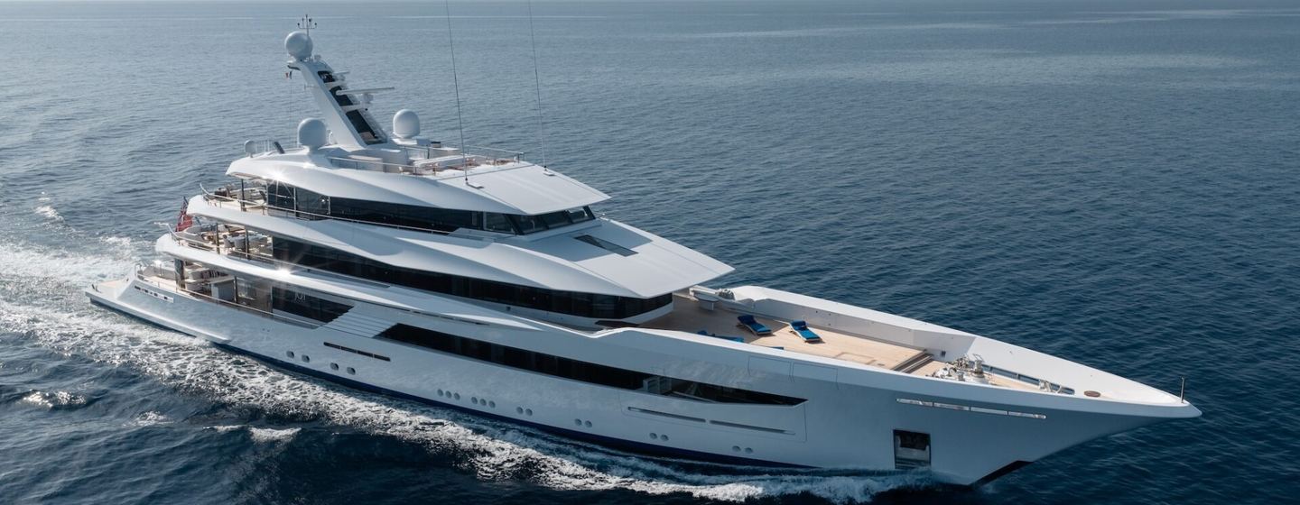 Feadship superyacht Joy underway side view 