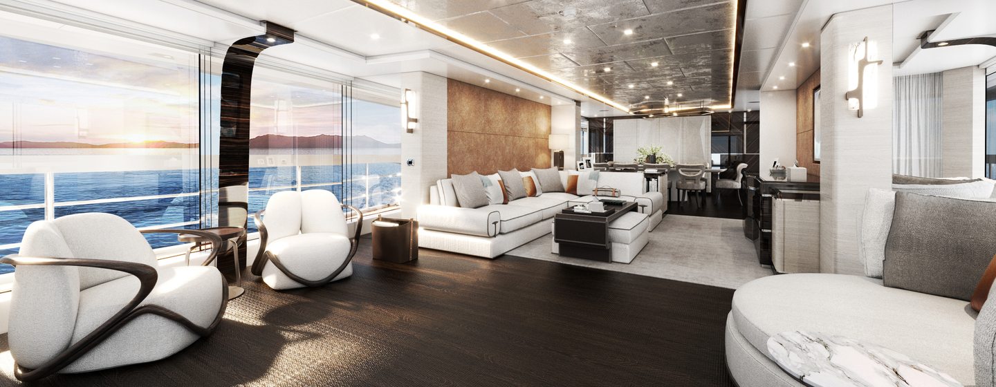 Heesen yacht Orion saloon lounge 