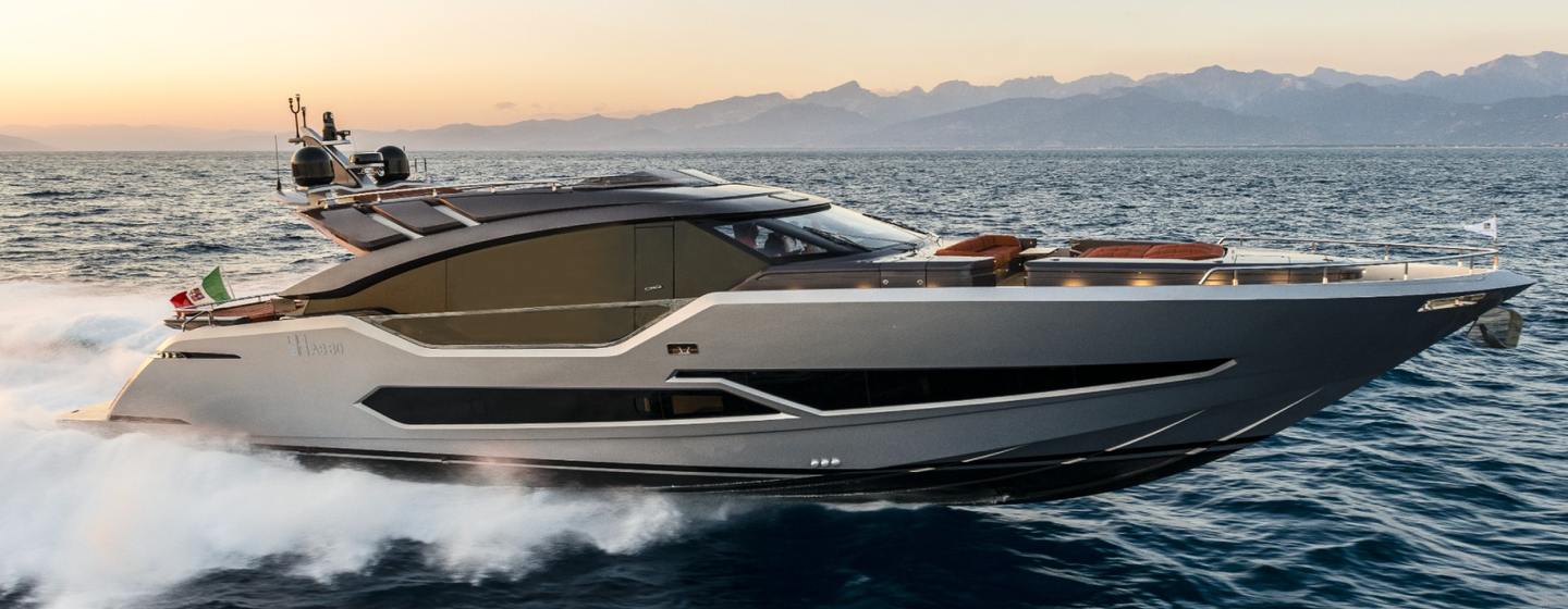 AB Yachts AB 80 motor yacht underway side view