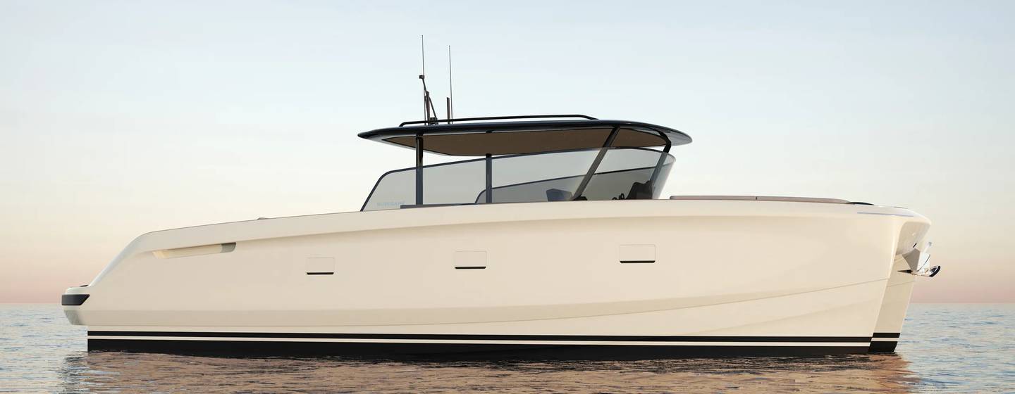 Rendering of Bluegame BGF45 Catamaran at anchor 