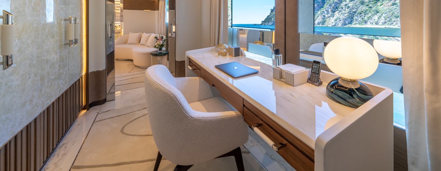 Bilgin Yachts superyacht Camila master cabin desk area 