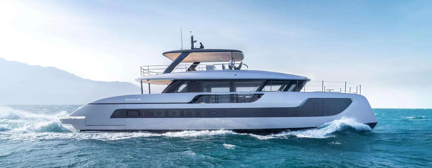 Sunreef Ultima 88 catamaran under way