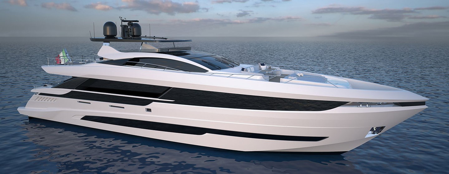 Mangusta GranSport 33 superyacht on sea