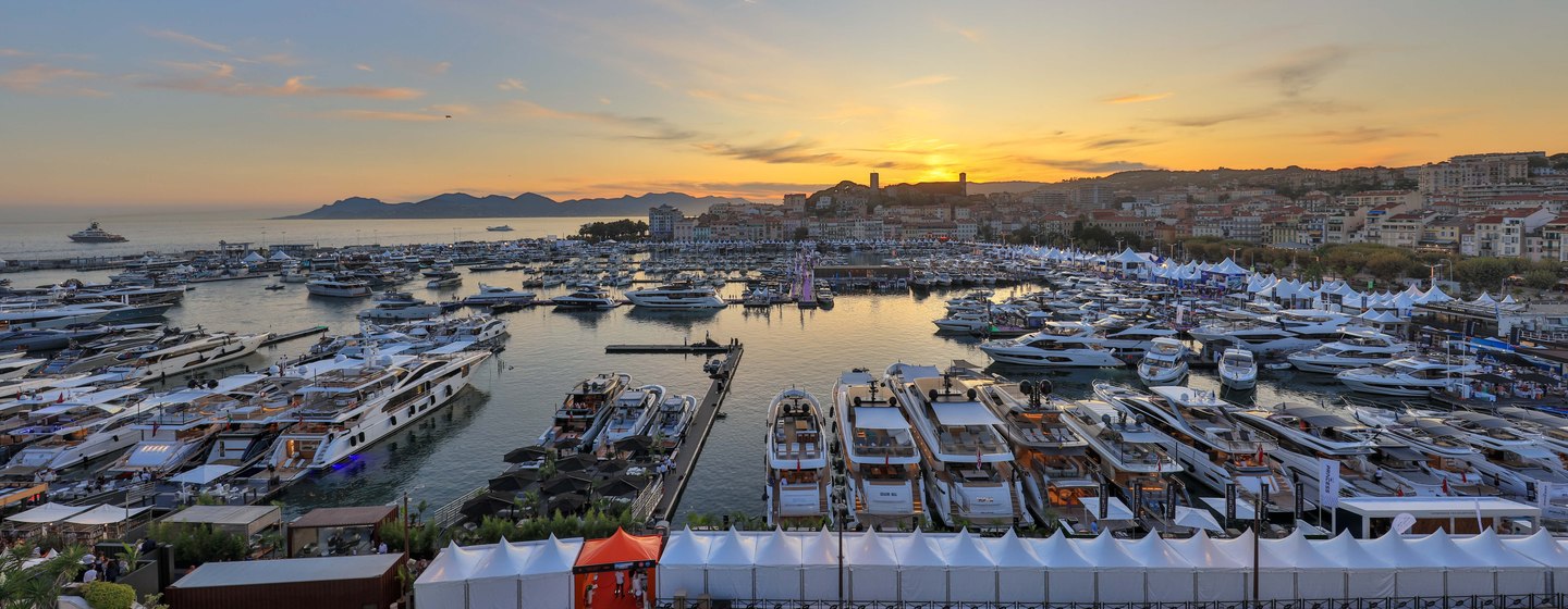 Panorama view at Cannes Yachting Festival