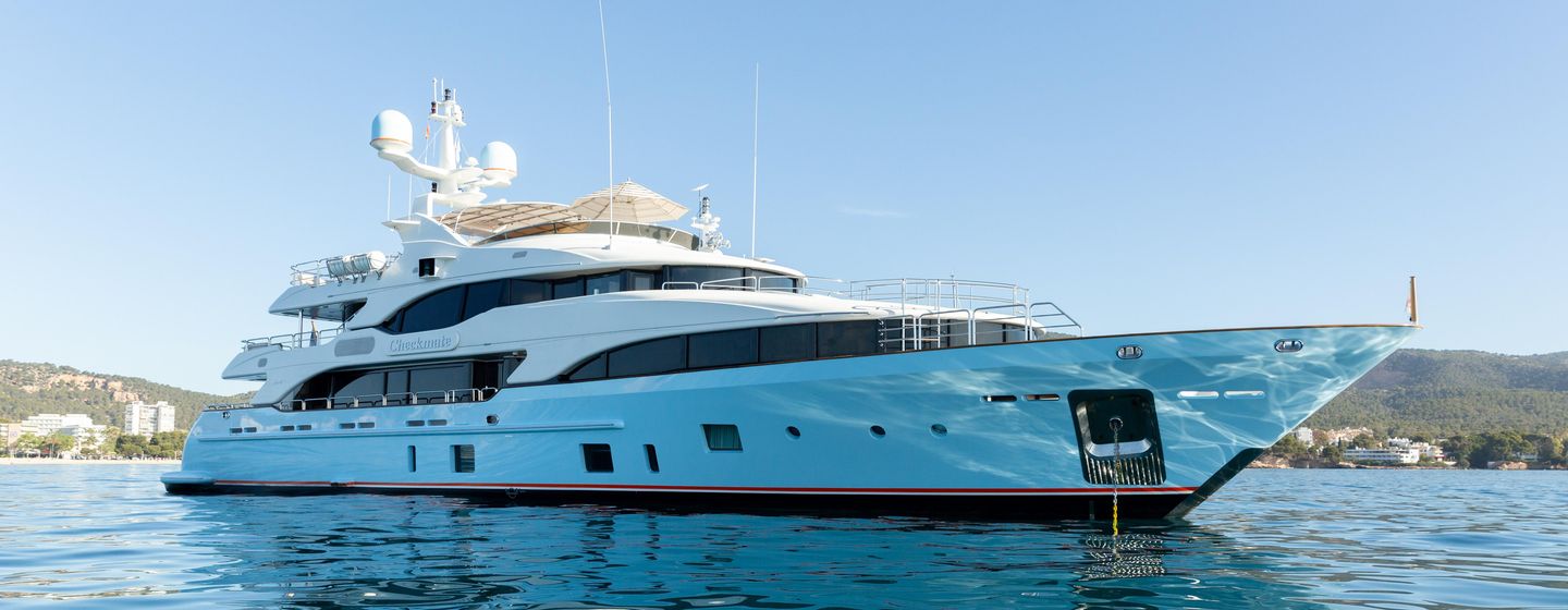 Superyacht Checkmate at anchor 
