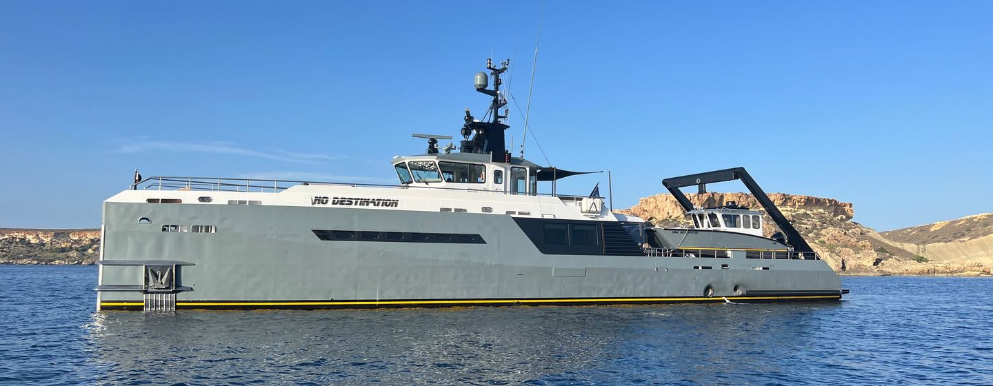 Superyacht No Destination at anchor 
