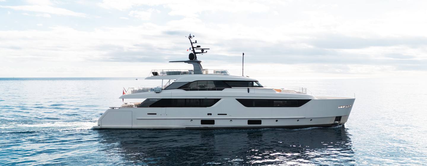 Superyacht SabBaTiCal for sale running in calm sea