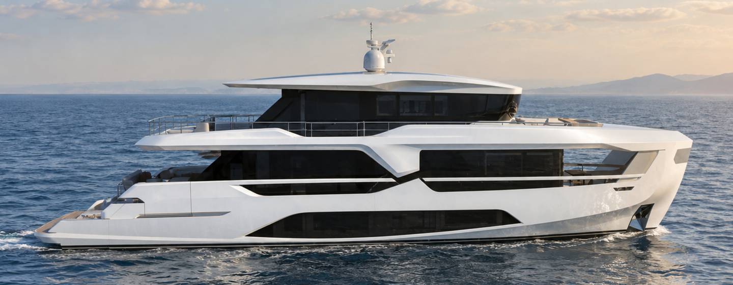 Rendering of Ferretti INFYNITO 100 Superyacht
