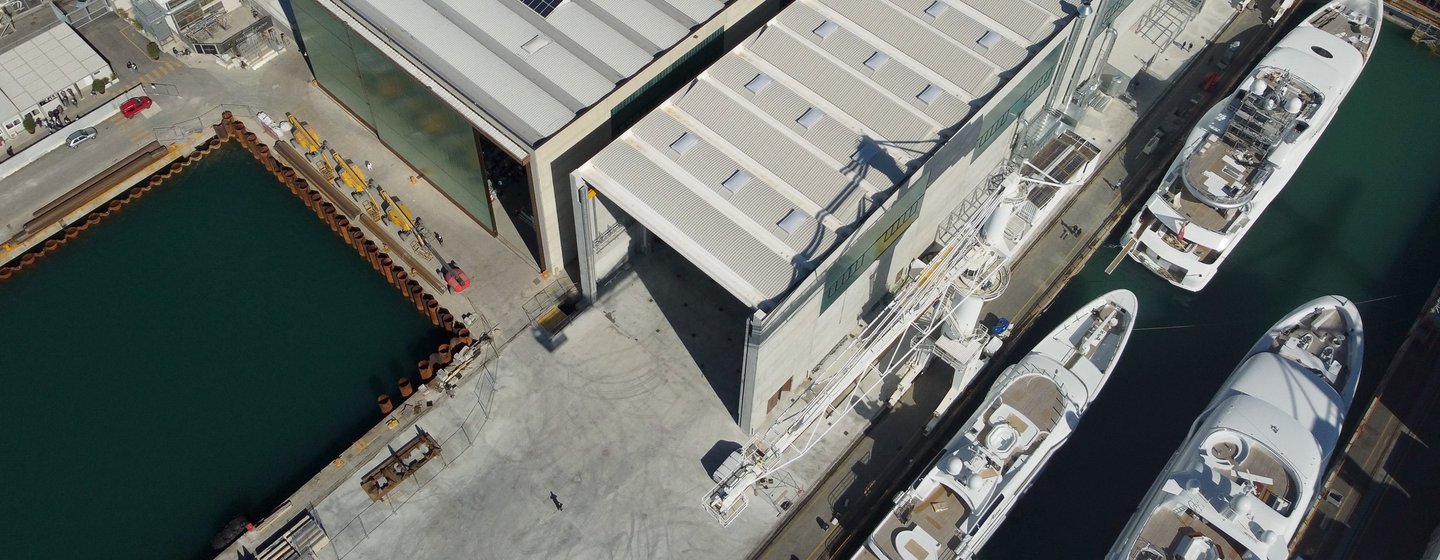 Italian Sea Group fitting shed from above