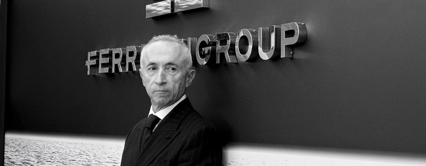 Former Ferreti Group CEO Alberto Galassi in black and white